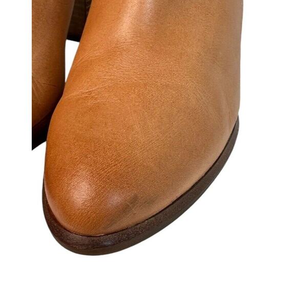 UGG Charlotte Perforated Tan Leather Cowgirl Ankle Booties Zip Back Sz 7 EU 38 - Picture 11 of 13